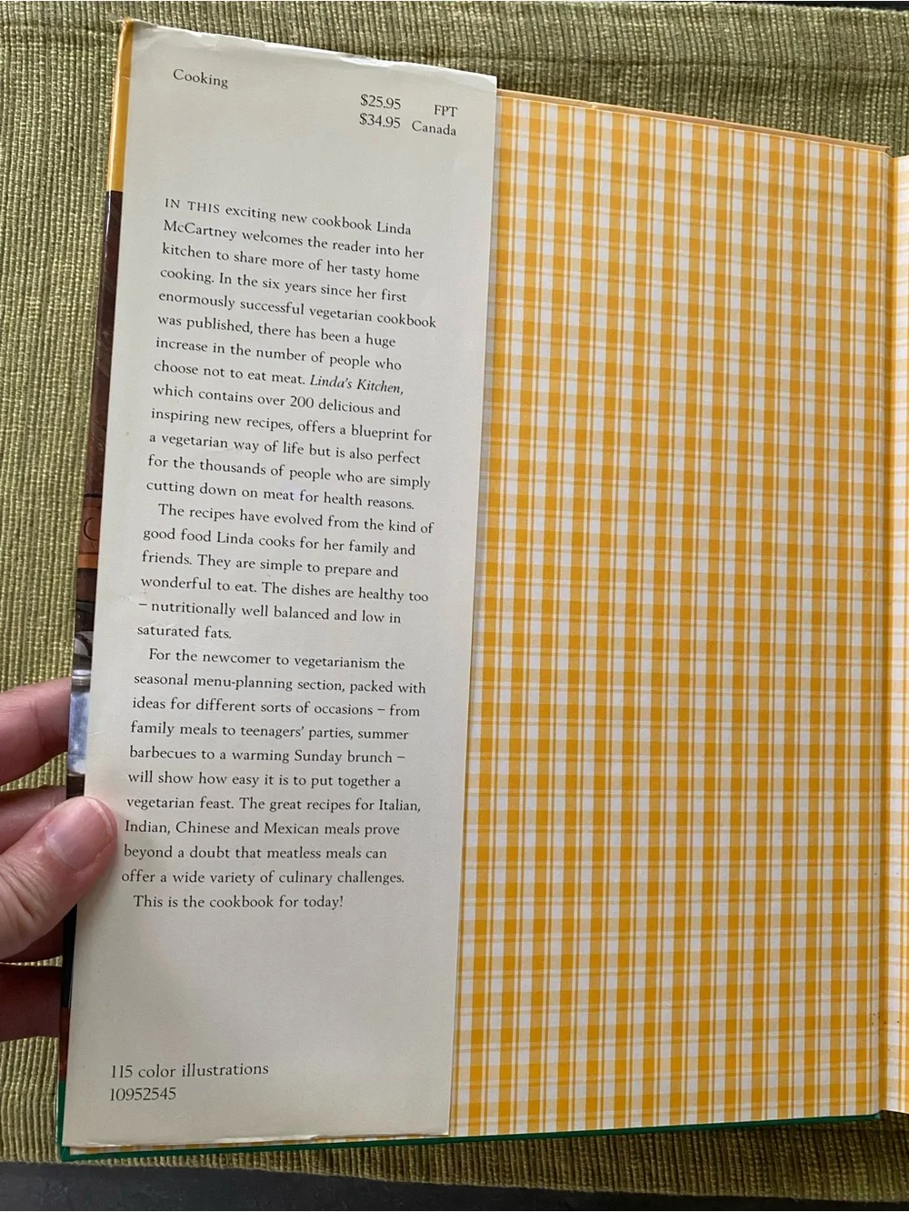 Linda McCartney's Home Cooking vintage 90s vegetarian cookbook